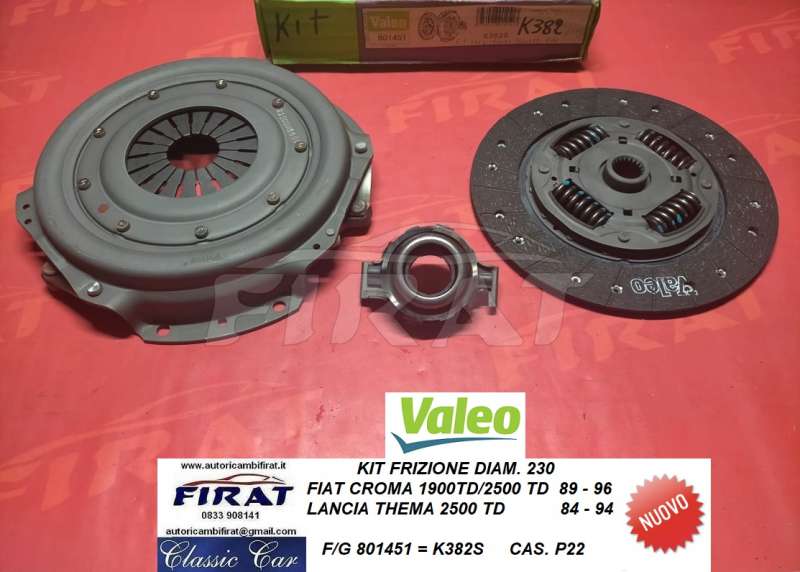 KIT FRIZIONE LANCIA THEMA 2500TD-CROMA TD DIAM.230 (801451) - Clicca l'immagine per chiudere